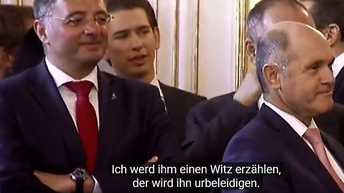 Die &quot;Abgelobung&quot; mit dem kommenden Kanzler als Witzeerzähler