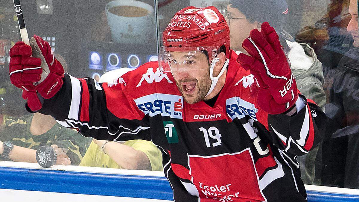 Tyler Spurgeon hatte zuletzt mit HC Innsbruck viel Grund zu jubeln. Vier Siege in fünf Partien stehen auf dem Konto der Tiroler zu Buche