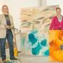 Ute Aschbacher mit Elisabeth und Michael Berndl im Atelier des Seefischer-Turmes