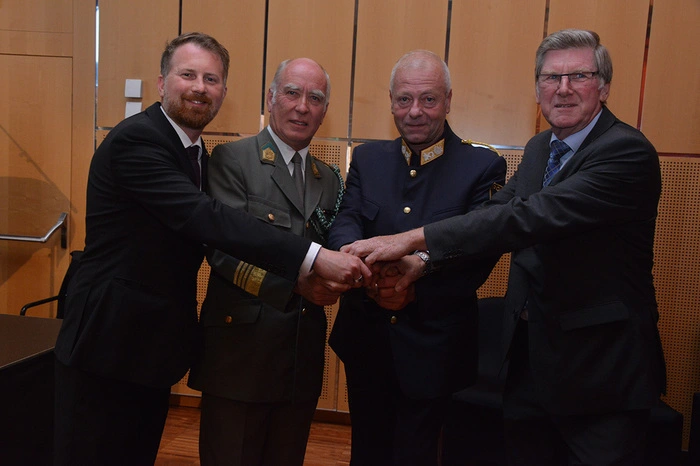 Gemeinsam für eine soziale Aktion: vlnr: Mario Spanninger, Sigismund Seidl, Wolfgang Rauchegger und Johann Mitterer.