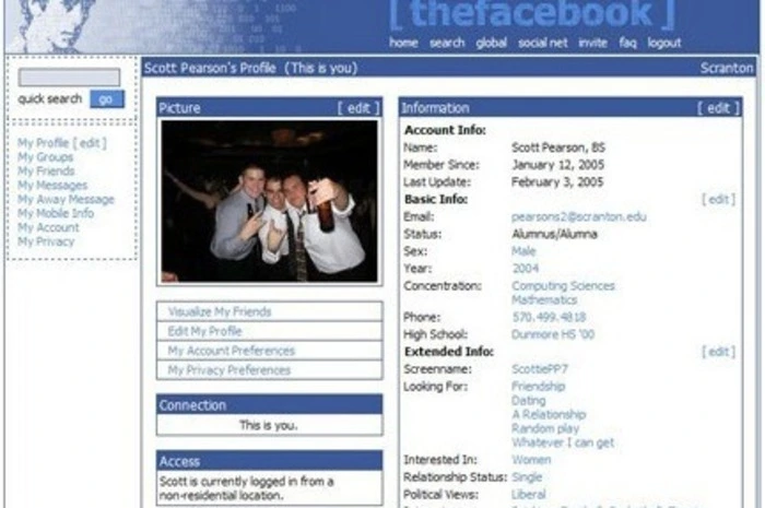 2004: Eine Woche sollen Mark Zuckerberg &amp; Co. am Grundgerüst von TheFacebook programmiert haben.