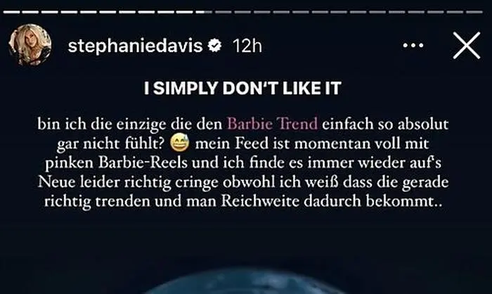 Das Posting auf Instagram