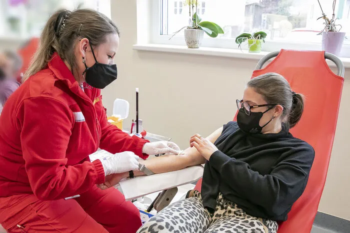 Nach dem Arztgespräch werden rund 0.5 Liter Blut abgenommen.