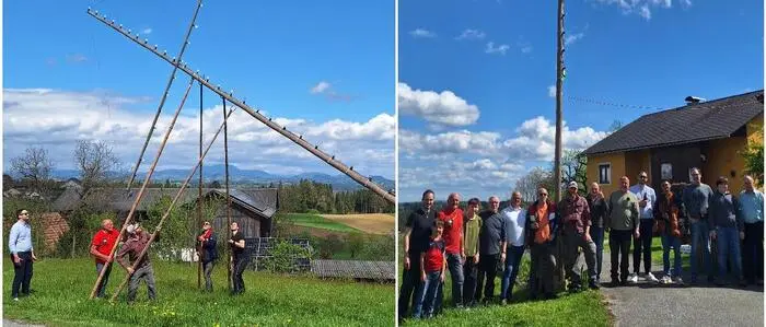In der Dorfgemeinschaft Grabenwarth in Steinberg wird jährlich ein Osterkreuz aufgestellt