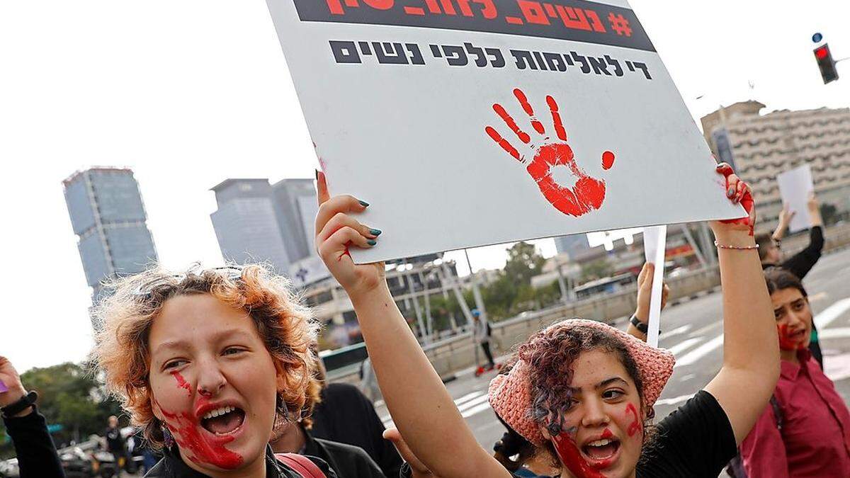 Protest gegen Gewalt an Frauen im letzten Dezember in Tel Aviv