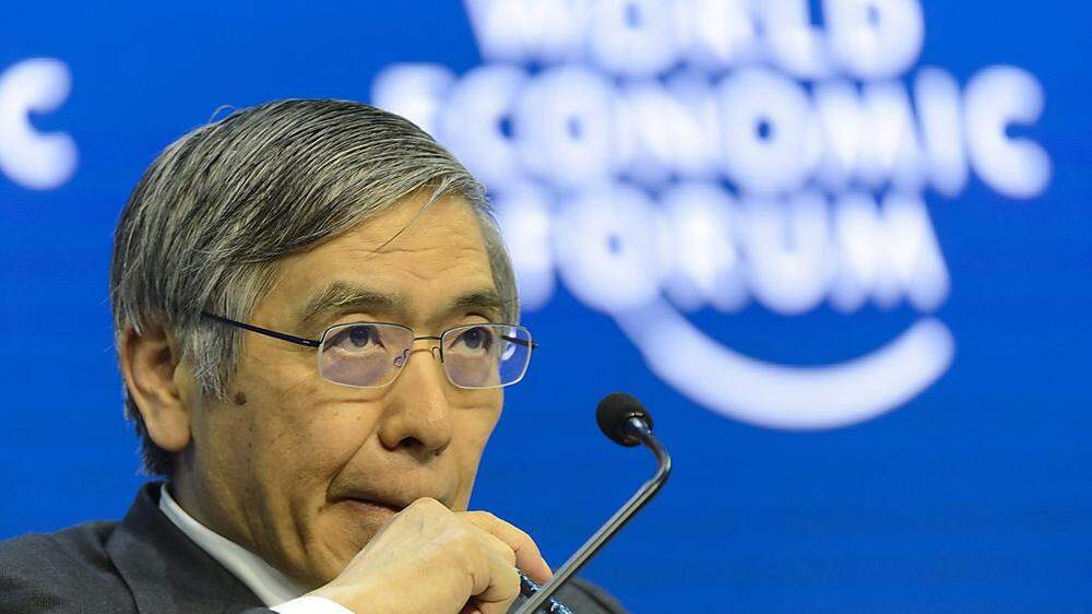 Japans Zentralbankchef Haruhiko Kuroda in Davos