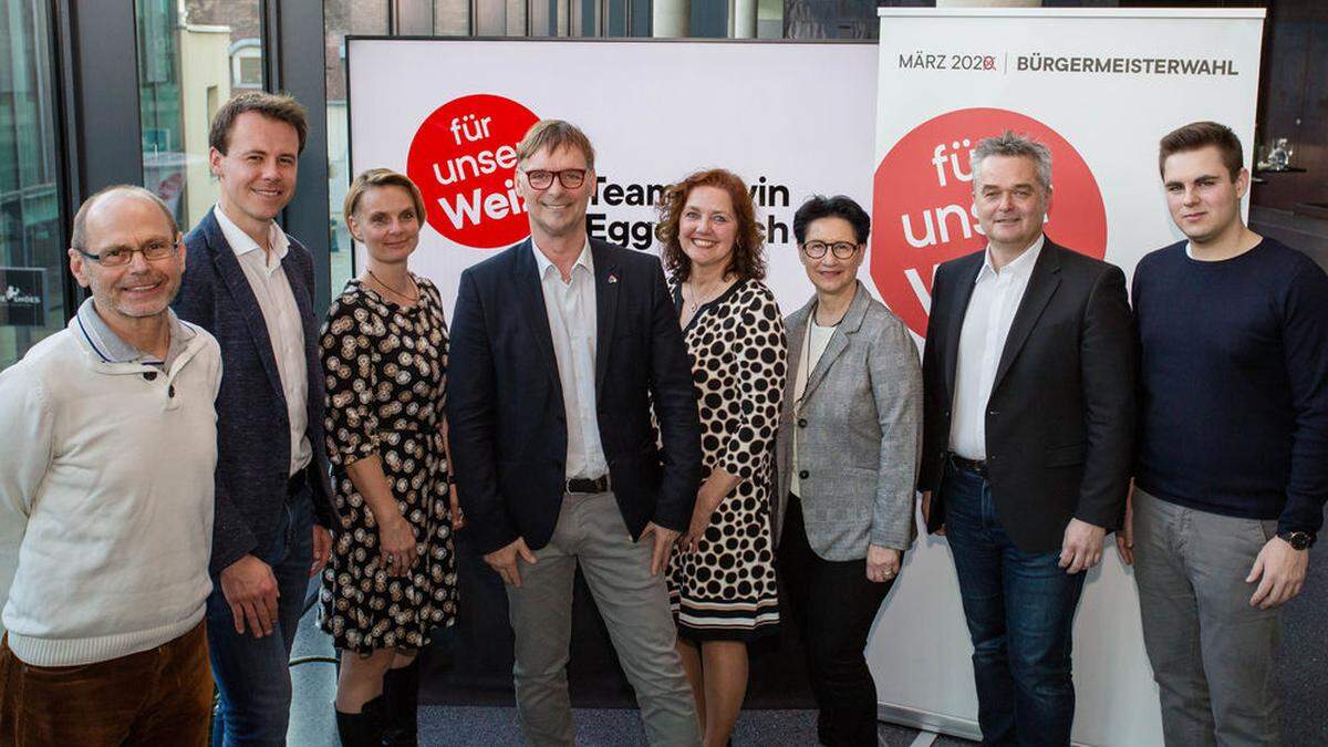 Kandidieren: Oswin Donnerer, Patrick König, Bettina Bauernhofer, Bürgermeister Erwin Eggenreich, Iris Thosold, Barbara Steiner, Ingo Reisinger, Julian Macher