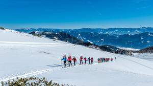 Die Aflenzer Bürgeralm ist ein idealer Ausgangspunkt für Schneeschuhwanderungen und Skitouren