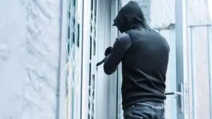 Man, intruder and crowbar for home crime, house invasion and breaking entering attempt with tool. Apartment, robbery and burglary or trespassing on property, security breach and owners safety risk Man, intruder and crowbar for home crime, house invasion and breaking entering attempt with tool. Apartment, robbery and burglary or trespassing on property, security breach and owners safety risk., model released, , 60958328.jpg RECORD DATE NOT STATED