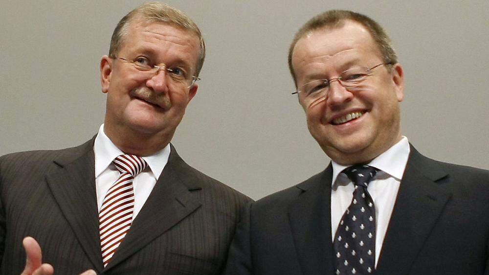 Wendelin Wiedeking (links) und Holger Härter müssen auf die Anklagebank