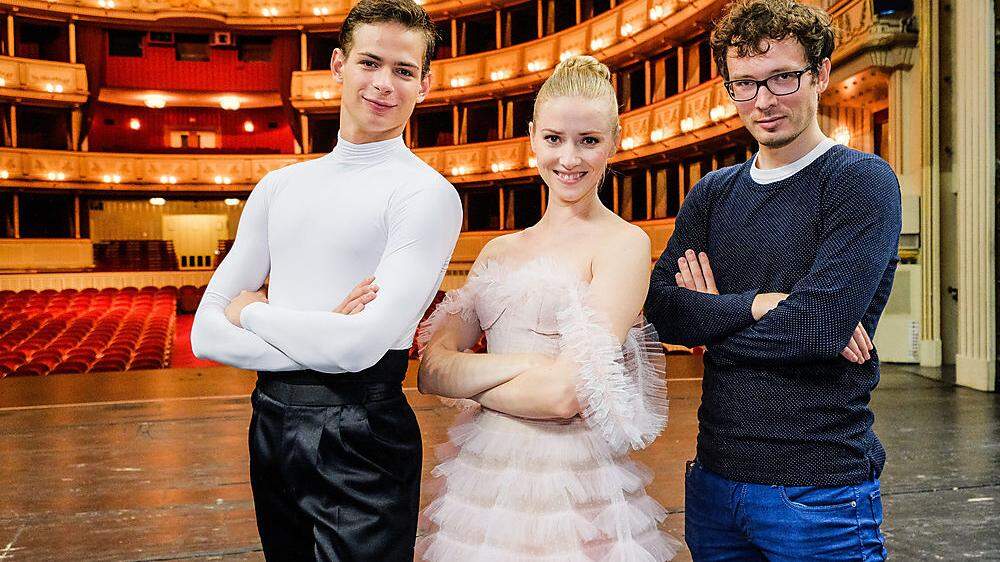 ORF-Neujahrskonzertballett 2019: Jakob Feyferlik, Olga Esina und Choreograf Andrey Kaydanovskiy 