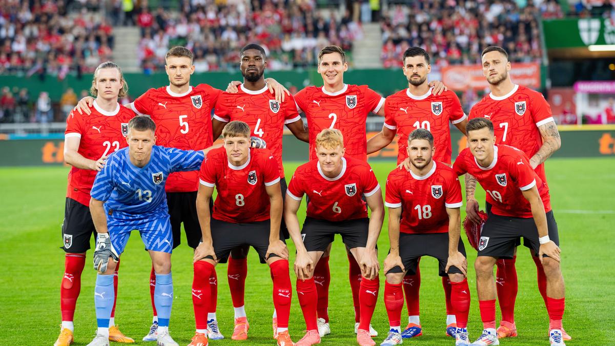 Die österreichische Nationalmannschaft beim Testspiel gegen Serbien im Ernst-Happel-Stadion in Wien