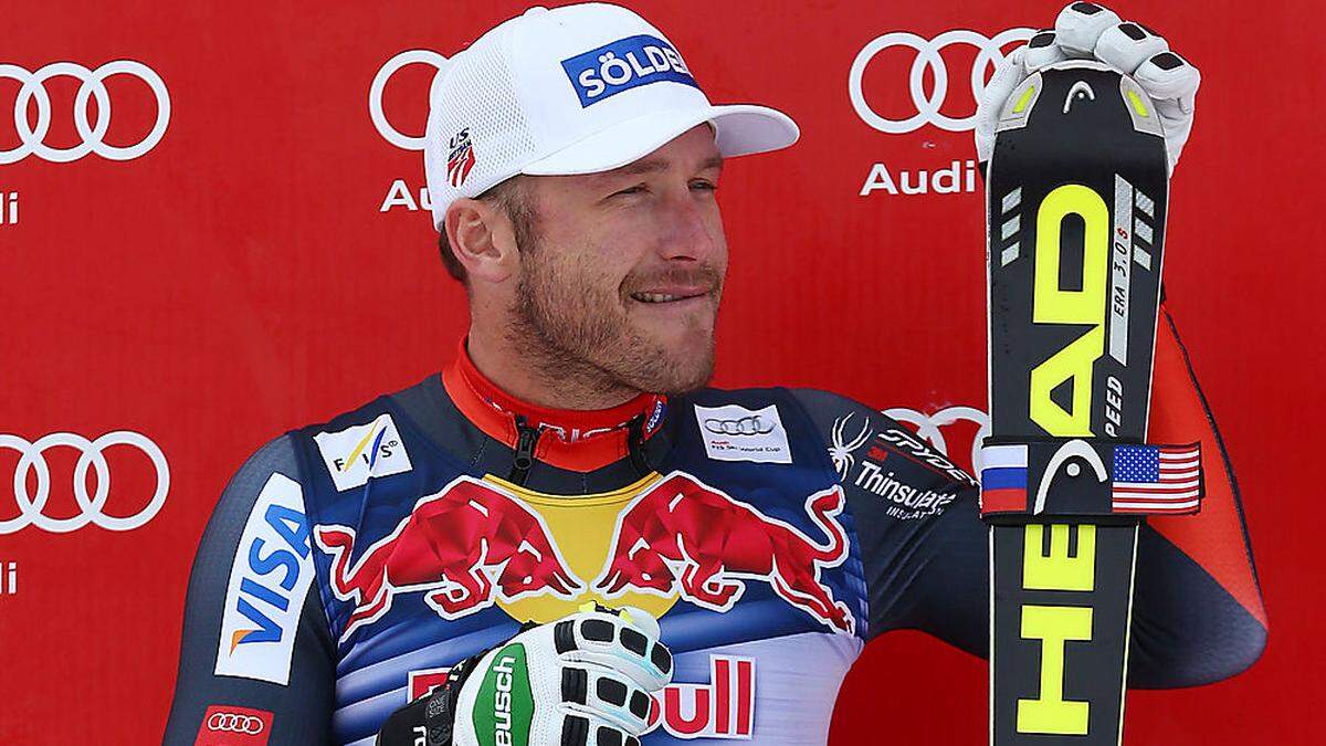 Da war noch alles gut: Bode Miller mit Skiern von Head