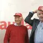 Ryanair-Chef Michael O'Leary (rechts), Niki Lauda