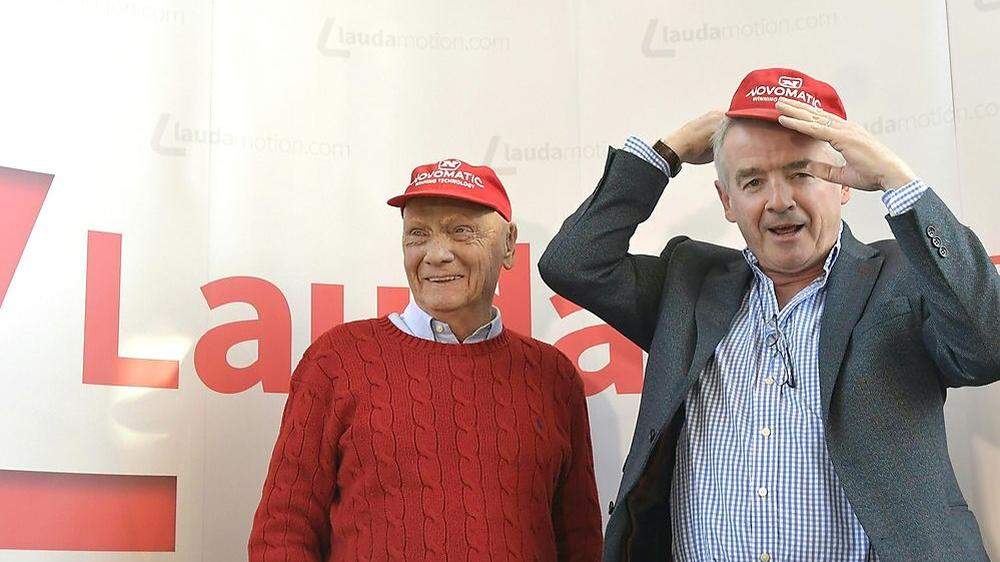 Ryanair-Chef Michael O'Leary (rechts), Niki Lauda