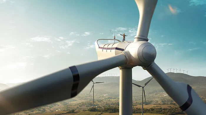 Energiegewinnung mittels Windrädern für Wasserstoff und E-Fuels