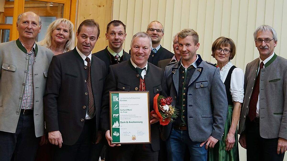 Von links: Johann Jantschgi, Rosemarie Schein, Johann  Mößler, Franz Zarfl, Gerhard Marzi, Reinhard Stückler, Otmar Maier, Gerhard Marzi jun, Helga  Leopold und Hans Mikl 