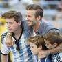 David Beckham mit seinen Söhnen. Tochter Harper (5) fehlt auf diesem Bild