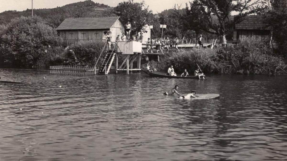 Sommerfrische im Flussbad bei der Kügerl-Mühle in Grötsch (Gemeinde St. Nikolai im Sausal)