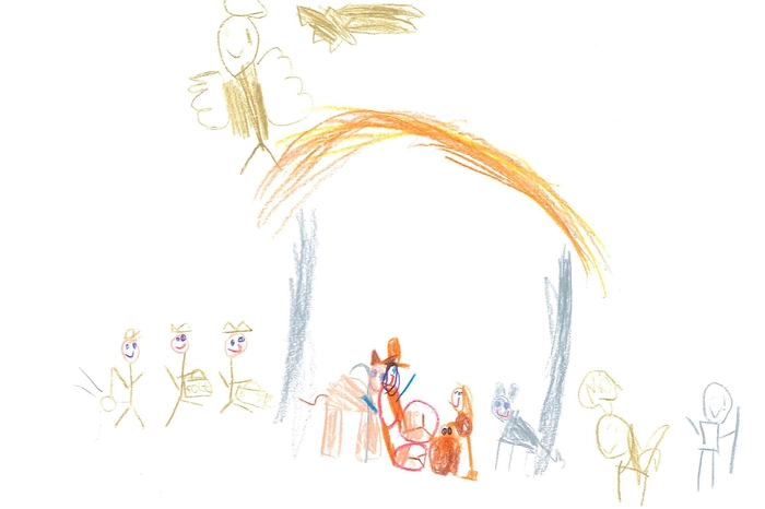 Leon Knaus-Maurer (7) aus Wetzelsdorf bei Feldbach hat alles gemalt, was zur Weihnachtskrippe gehört.