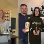 Andreas Siegl und Manuela Knirschnig in ihrem veganen Cafe. Rechtes Bild: Nicole und Udo Katholnig sowie Ana Ruschp 