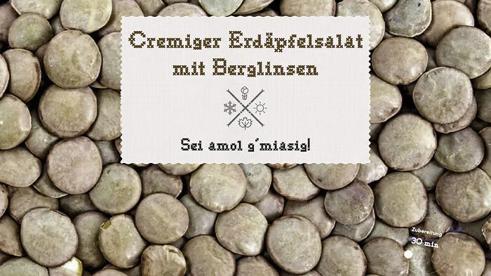 Cremiger Erdäpfelsalat mit Berglinsen