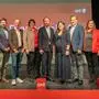 Landesparteivorsitzender Max Lercher(Mitte), Bezirksfrauenvorsitzende Sabrina Zmugg (4. v. r.) und Bezirksvorsitzender Andreas Thürschweller (3. v. r)