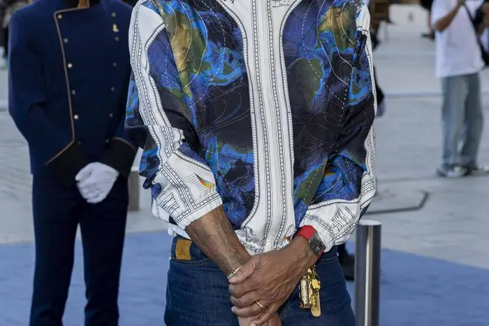 Musiker Pharrell Williams zeigte sich ganz lässig.