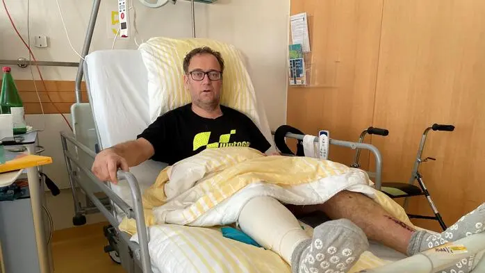 Richard Obermeier liegt mit mehrfach gebrochenem Bein und vier gebrochenen Rippen im LKH Judenburg