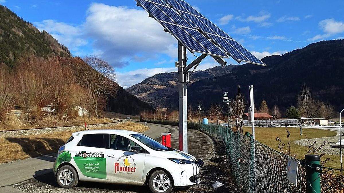 Bei dieser E-Tankstelle der Gemeinde Scheifling wird noch gratis getankt