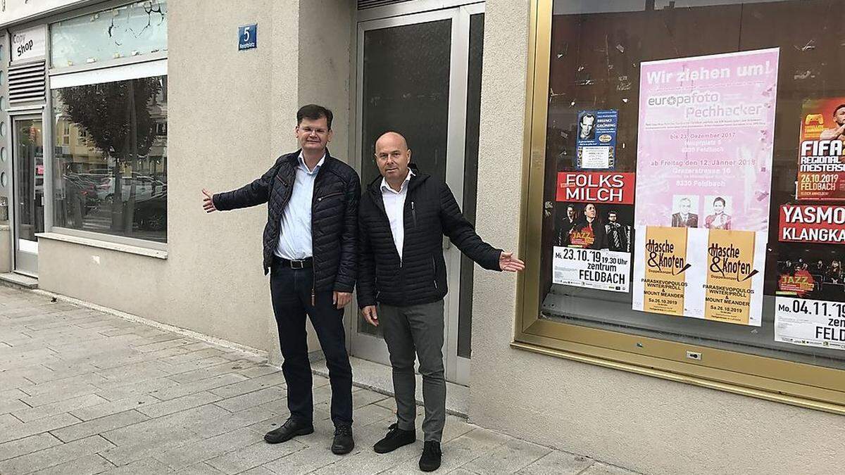 Feldbachs SPÖ Vizebürgermeister Bernhard Koller (li.) und Stadtrat Andreas Rinder fordern eine Belebung der Innenstadt.