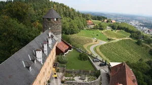 Luftbild, Steiermark, Deutschlandsberg, Stadtgemeind Deutschlandsberg, Rathaus, Gemeindeamt, Hauptplatz