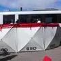 Die Unfallstelle am Bahnübergang auf der Unterbrunninger Straße wurde abgeschottet