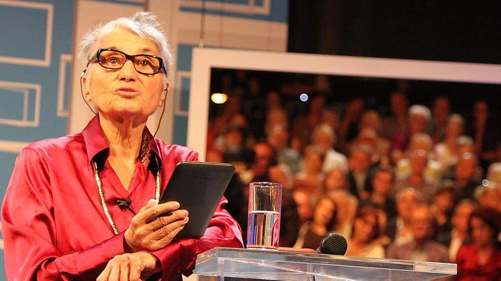 Ruth Klüger 2012 in Klagenfurt, wo sie die Klagenfurter Rede zur eröffnung der Bachmannpreis-Lesungen hielt