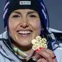 06.02.2025, Hinterglemm, AUT, FIS Weltmeisterschaften Ski Alpin, Saalbach 2025, Super G, Damen, Medaillen Zeremonie, im Bild Stephanie Venier (AUT, Goldmedeille und Weltmeisterin) // gold medal and world champion Stephanie Venier of Austria during the Medal Award Ceremony for the women Super G of the FIS Ski World Championships Saalbach 2025 in Hinterglemm, Austria on 2025/02/06. EXPA Pictures © 2025, PhotoCredit: EXPA/ Johann Groder