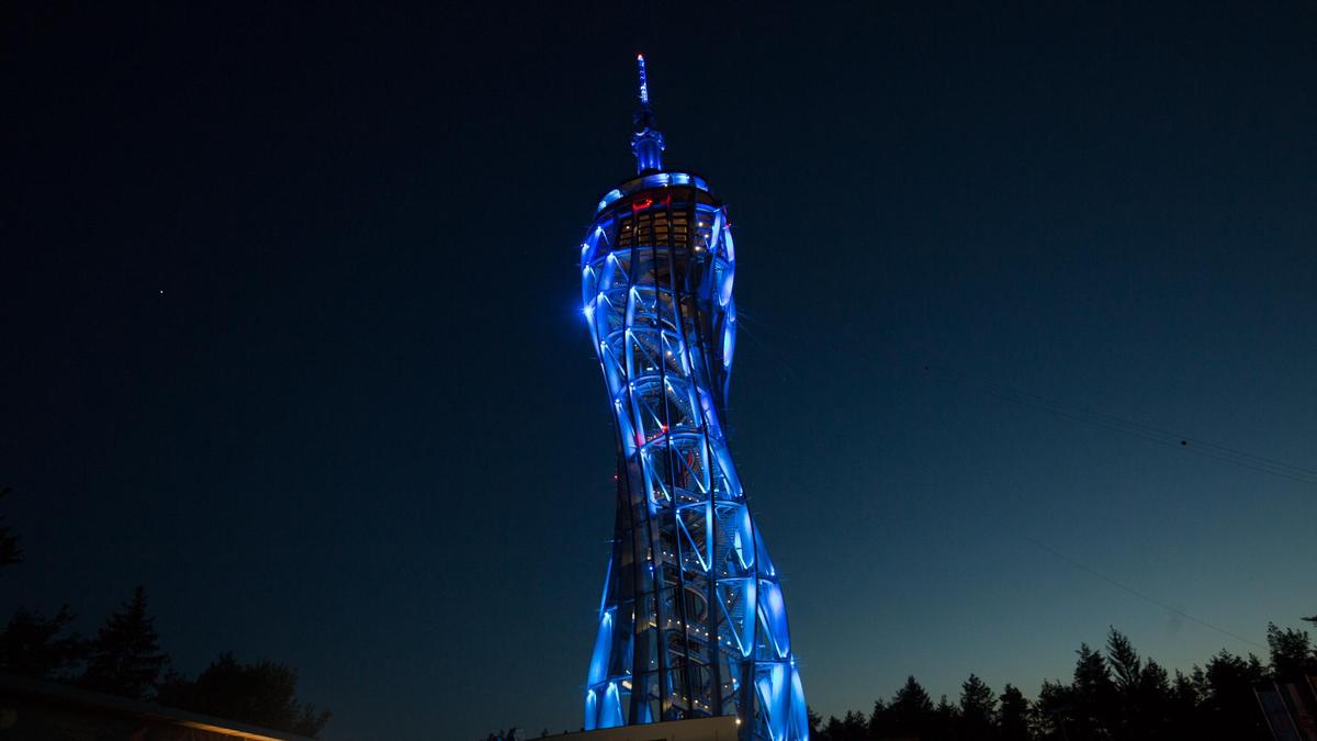 Am Sonntag leuchtete der Pyramidenkogel nicht blau