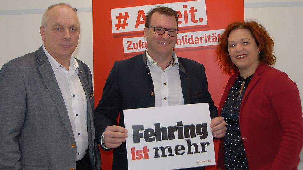 SPÖ-Spitzenkandidat Marcus Gordisch mit Cornelia Schweiner und Vizebürgermeister Hans Rudolf Rath