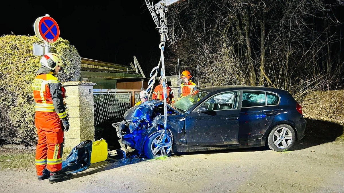 Das Auto wurde beim Aufprall stark in Mitleidenschaft gezogen
