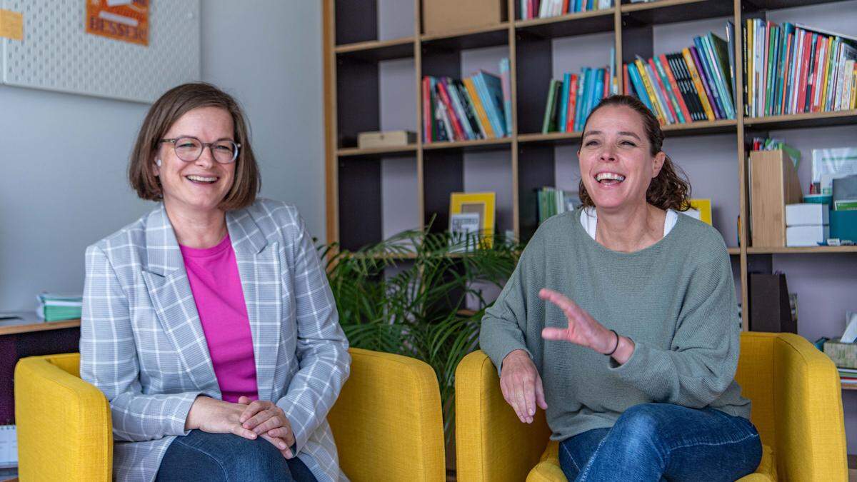 Heidi Fuchs (Geschäftsleitung) und Birgit Thurner (SOS-Kinderdorf-Steiermark-Chefin)