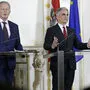 Kanzler Werner Faymann und Vize Reinhold Mitterlehner sind zufrieden, wenn auch nicht euphorisch über das Verhandlungsergebnis