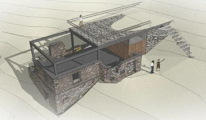 Eine Visualisierung der Bleiburger Hütte 