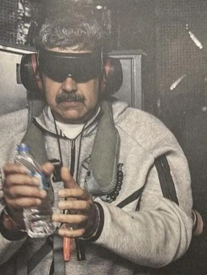 This image posted on US President Donald Trump's Truth Social account on January 3, 2026, shows what President Trump says is Venezuela's President Nicolas Maduro onboard the USS Iwo Jima after the US military captured him on January 3, 2026. President Donald Trump said Saturday that US forces had captured Venezuelan leader Nicolas Maduro after launching a 