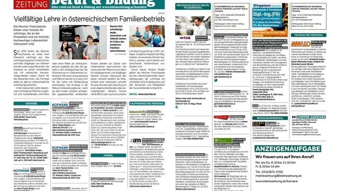Beispiel für den Karriere-Vorspann in "Beruf &amp; Bildung" am Mittwoch