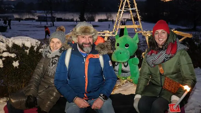 Extra aus Fernitz bei Graz ist die Familie von Monika, Manuel „Hupfi“ und Samina Hupfensteiner das erste Mal am Maltschacher See dabei. 