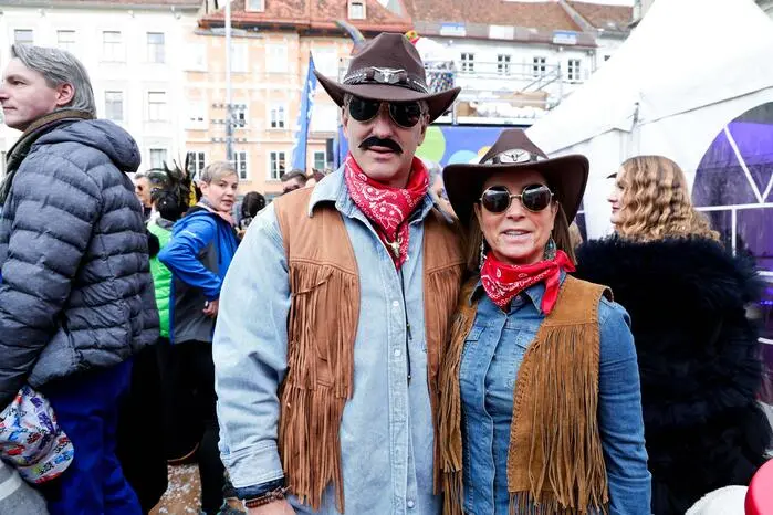 Ex-Teamchef und Sturm-Meistermacher Franco Foda und Ehefrau Andrea kamen im Cowboy-Partnerlook