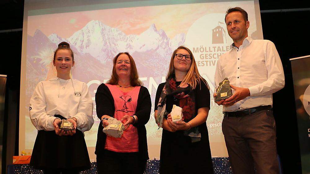 So sahen die Sieger 2019 aus: Zita Lackner (Nachwuchspreis), Anke Elsner (Publikumspreis), Corina Lerchbaumer (Mölltaler Preis) und Helmut Loinger (Fachjurypreis)
