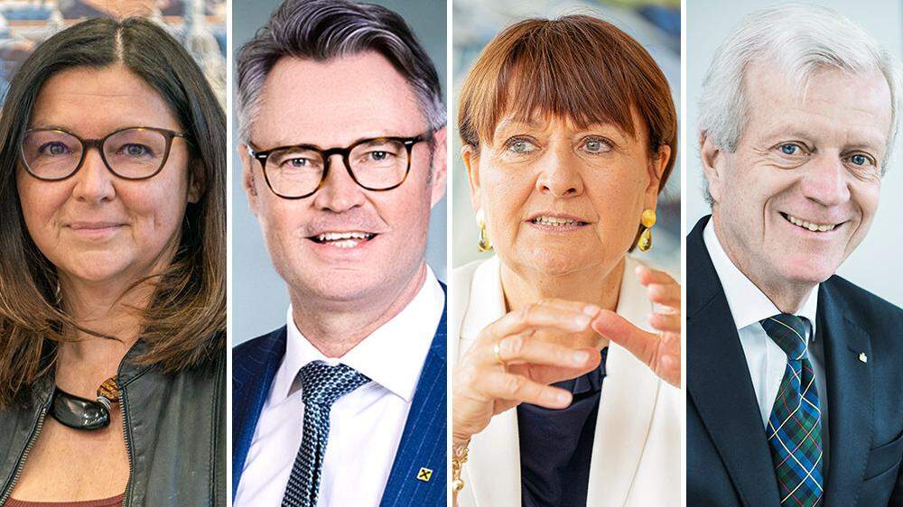 Monika Cisar-Leibetseder (Volksbank), Rainer Stelzer (Raiffeisen), Herta Stockbauer (BKS), Gerhard Fabisch (Sparkasse)