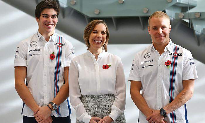 Teamchefin Claire Williams mit Stroll (links) und Bottas