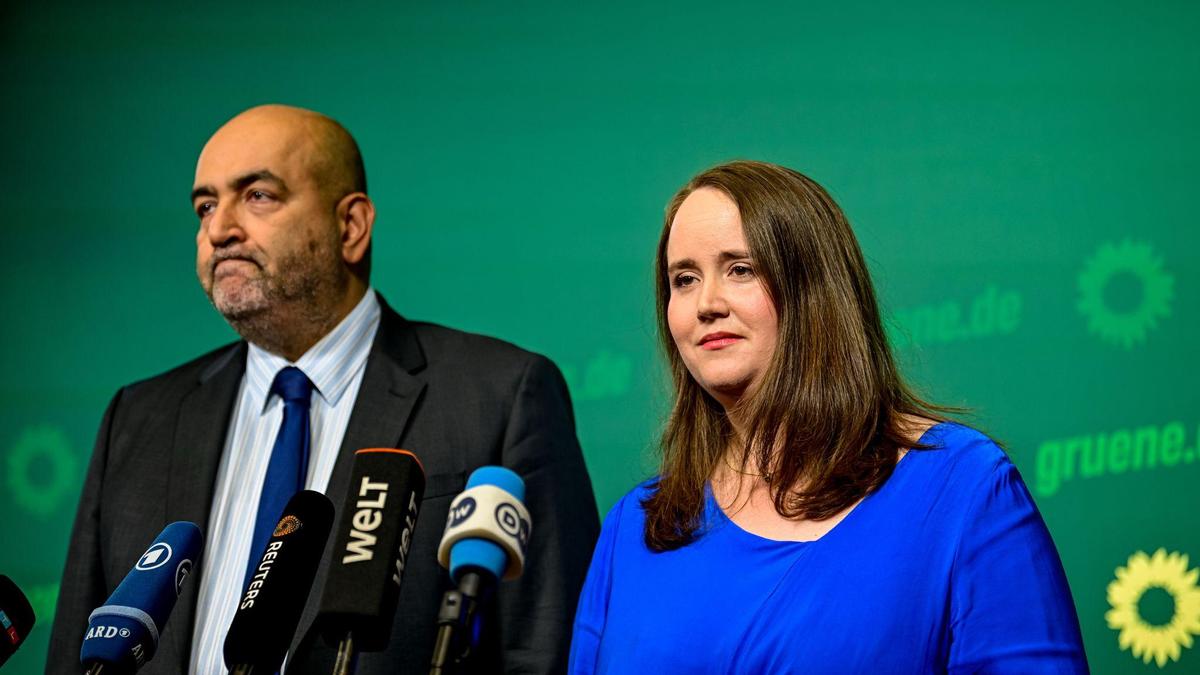 Die beiden Bundesvorsitzenden der Grünen in Deutschland, Ricarda Lang und Omid Nouripour werfen nach den Wahlniederlagen im Osten das Handtuch