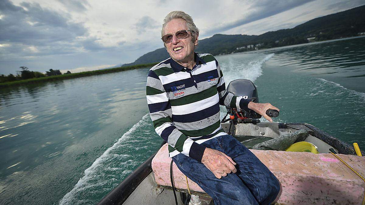 Der Weg zurück an Land: Josef Huainigg kommt jeden morgen um sieben Uhr vom Fischen zurück